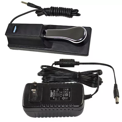 AC Adapter + Sustain Pedal For Yamaha YPT200 YPT210 YPT220 YPT230 YPG235 YPG535 • $56.42