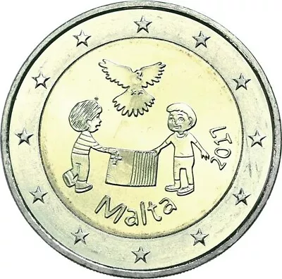 2 Euro Comm. Malta Peace 2017 Unc • $4.60