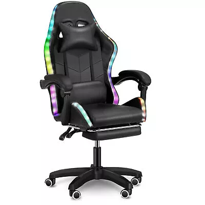 RGB Gaming Chair Ergonomic Office Chair Computer Executive Swivel Desk Seat • $103.79