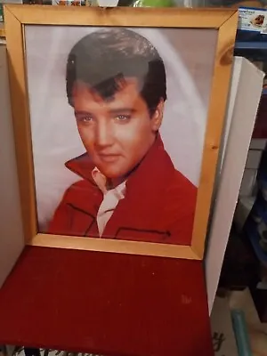 Framed Picture/Portrait Of Young Elvis Presley . 22 X20 . Nice Wood Frame. • $25