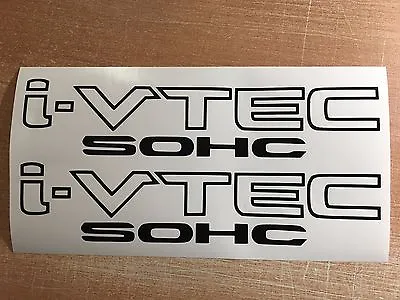 I-VTEC SOHC (2 PACK) 9  BLACK Emblem Vinyl Sticker Decal Euro Drift FREE Shippin • $3.95