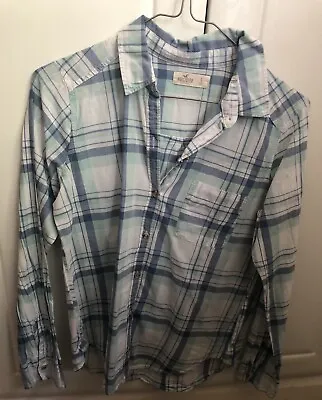 Hollister Womens Blue And White Plaid Shirt Size S • £10