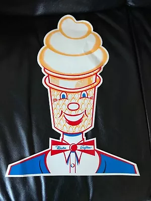 Brand New Vintage Mister Softee Ice Cream Cone Head Decal 11 1/2  W X 16   High • $59.99