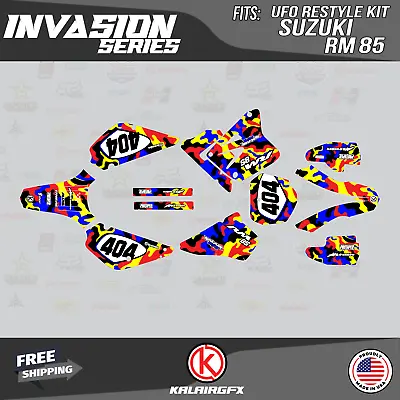 Graphics Kit For Suzuki RM85 (2001-2023) UFO RESTYLE INVASION-Krazy • $60.99