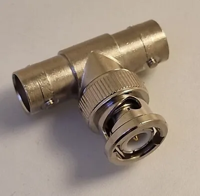 50Ω Ohm T-connector Bnc Plug To Bnc Socket Tee Rf Audio Video • £1.49