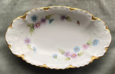 Small Antique Hand Painted  Floral ￼Porcelain Dish Habsburg Austria • $29.99