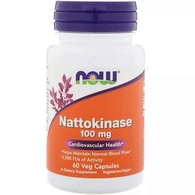 Now Nattokinase 100 Mg 60 Veg Capsules( Heart Health) Free Postage !!! • $47.13