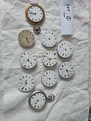 Job Lot Of Vintage Pocket Watch Movements Parts And DIALS Ect Spares And Repairs • £9.99