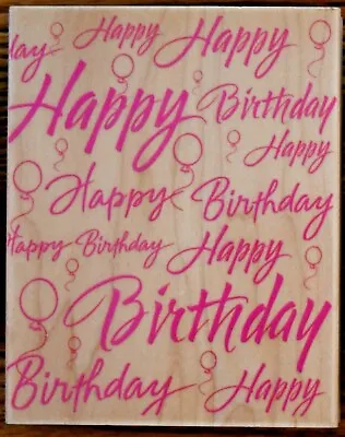 Super Birthday Greeting Large Rubber Stamp S1318 Hero Arts 1997 • $6.99