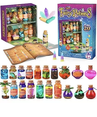 DIY Fairy Potions Craft Kit For Kids Mix 20 Magical Wizard & Energy Crystal Dust • £19.99