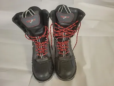 Pre-owned Motorfist 2.0 Snowmobile Boots Size 13 Black And Grey With Red Laces • $35