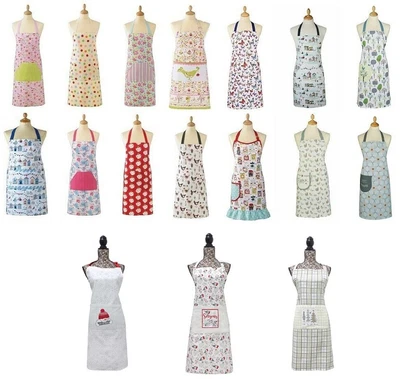 £7.99 • Buy 100% Cotton Bib Kitchen Apron With Pocket 