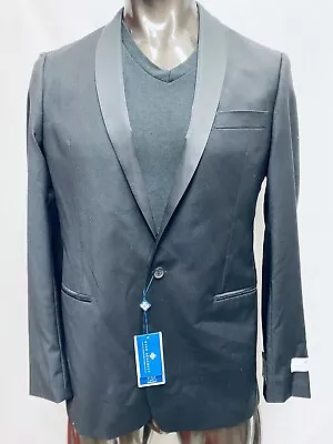 Ryan Seacrest Tuxedo Stye Blazer Slim-Fit Black 100%WoolSize's Retail $ 395.00 • $49