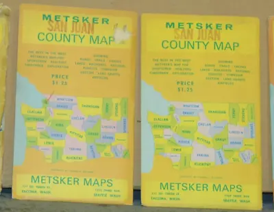 Early 1950's Metsker Map Of San Juan County Washington • $9.99