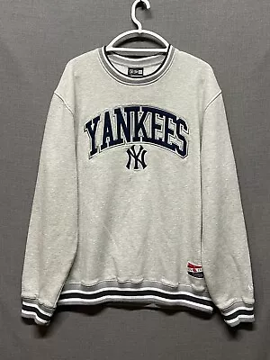 New York Yankees Sweatshirt Mens XL Grey MLB New Era Classic Logo Embroidered • $34.88