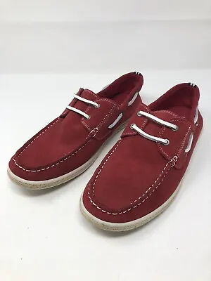 NAUTICA Mens 10.5 Red Suede Leather Boat Deck Shoe  • $21.66