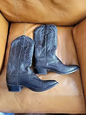 Cowboy Boots Mens 10 1/2 -e Nocona  Black Lizard Excellent Condition  • $165