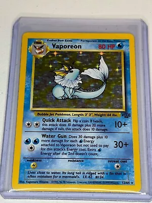 Pokémon TCG Vaporeon Jungle 12/64 Holo Unlimited Holo Rare LP • $9.99