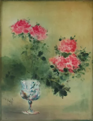 Kaiko Moti - Beautiful Etching In Colors S/N - Roses In Vase • $2100