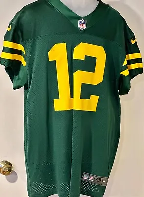 Green Bay Packers Nike Aaron Rodgers Authentic Throwback Home Jersey Sz 48 • $199.99