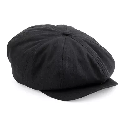 Flat Cap With Peak 'Shelby' Baker Boy Newsboy Herringbone Cloth Cap Hat • £9.99