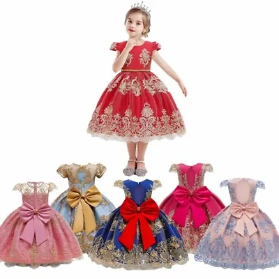 Toddler Girls Kids Birthday Wedding Dresses Formal Party Pageant Flower Gowns • £4.59