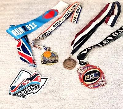 4 Youth Achievement Sports Award Medals Lanyards For Run Volleyball Basketball • $13.04