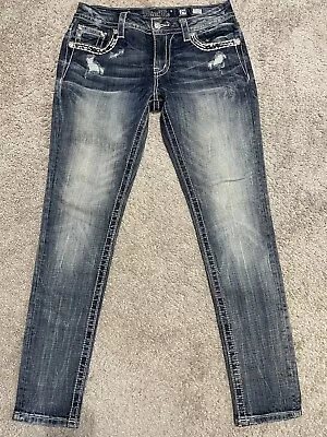 Miss Me Women’s Jeans Size 29x31 Signature-Skinny Low-Rise Distressed Buttons • $30.49
