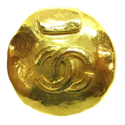 CHANEL CC Medallion Motif Brooch Pin Corsage Gold-Tone 98P Vintage 05225 • $548