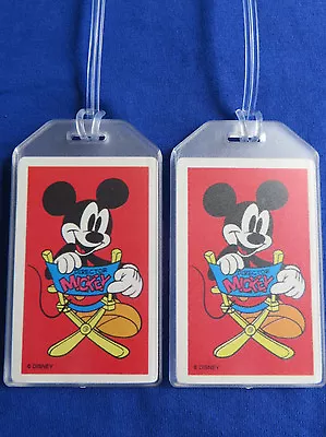 £16.74 • Buy Mickey Mouse Custom Luggage Tags Set Of 2 - Director's Chair - Bag Name Trip Id