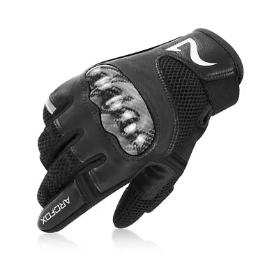 ARCFOX Motorcycle Full Finger Gloves Leather Breathe Touchscreen Motor Dirt Bike • $17.99