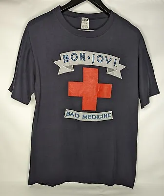 £87.02 • Buy Vintage 90s Bon Jovi Bad Medicine Double Sided Single Stich Band T-shirt Acme 