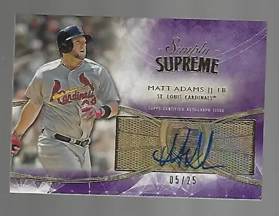 Matt Adams 2014 Topps Supreme Simply Supreme Autographs Purple Auto 5/25  • $14.99