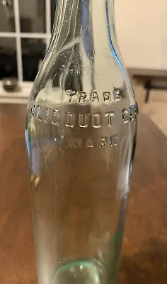 Antique/vintage Eskimo Embossed CLICQUOT CLUB Trade Mark Aqua Glass Bottle • $5.77