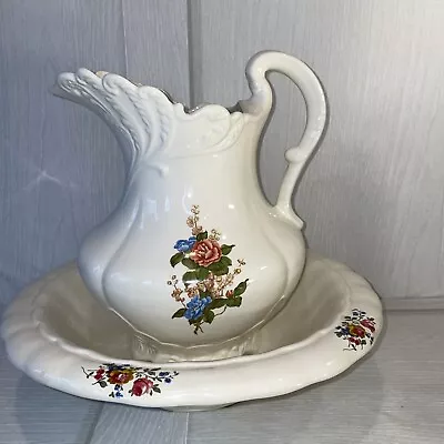 Pitcher And Bowl Basin Wash Set Vintage  • $25