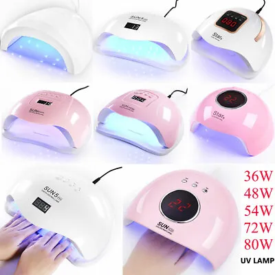 80W Nail Dryer Nail Light Lamp UV LED Gel Smart LED Quick Drying Induction Spa • $14.99