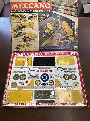 Vintage Meccano Highway Vehicles Set 3 From 1966 100% Complete With Manuals • £54.50