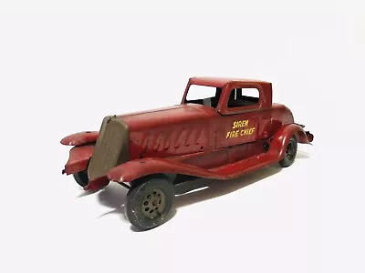 Vintage Marx Girard Siren Fire Chief Pressed Steel Toy Car 14” 1930's • $232.99