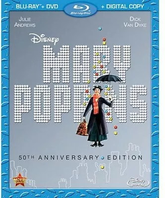 Mary Poppins (Blu-Ray/DVD 2013) Disney  Julie Andrews  50th Anniversary Edition • $4.45