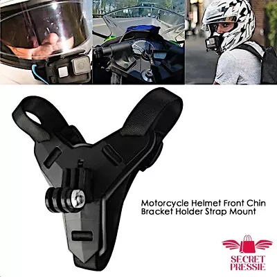 Motorcycle Helmet Strap Mount For GoPro Hero 4 To 10 Xiaomi Yi Action Camera • £6.99