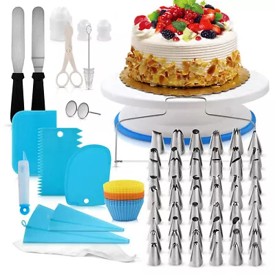 Cake Turntable Rotating Cake Stand Cake Plate Revolving Display Decorating Kit • £18