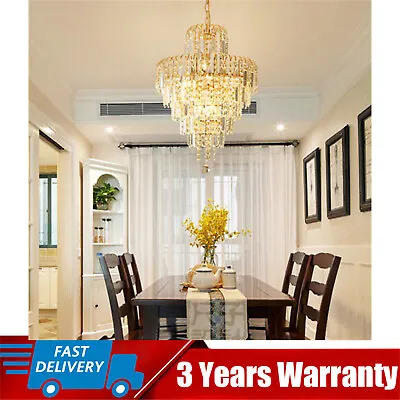 Luxury Crystal Chandelier Modern Ceiling Light Lamp Pendant Fixture Lighting NEW • $41.80