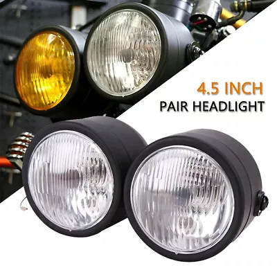 Universal Motorcycle Twin Headlight Double Dual Lamp Dirt Bike Street Fighter • $34.73