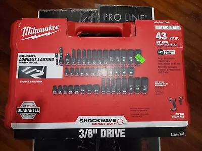 Milwaukee 43pc Shockwave 3/8  Impact Socket Set 49-66-7009 • $140