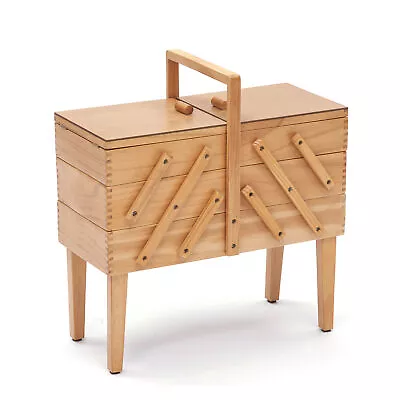 Hobby Gift Sewing Box: Cantilever: Wood: 3 Tier With Legs • $186.56