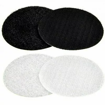 VELCRO® WHITE & BLACK SELF ADHESIVE COINS Stick On Industrial Dots • £1.99