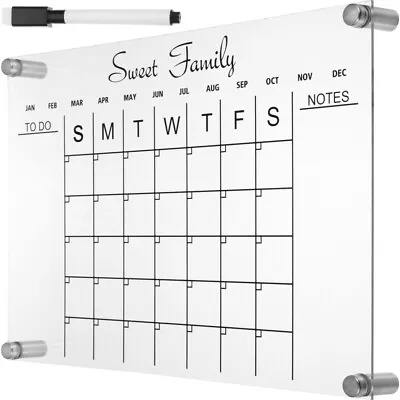 Fridge Magnetic Calendar Clear Weekly Planner Fridge Acrylic Note Board For • £12.14
