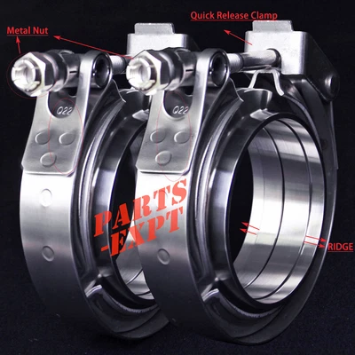 $28.60 • Buy Turbo Exhaust Quick Release 2.5Inch V Band Clamp & Stainless Steel Flange Kit X2
