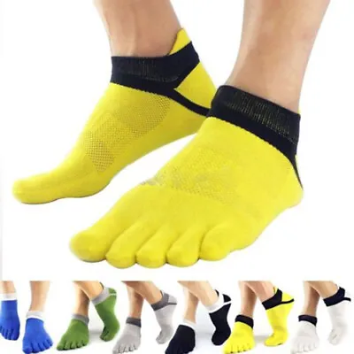 6 Pack Men Ankle Five Finger Toe Socks Combed Cotton Casual Sport Breathe Mesh • $10.32