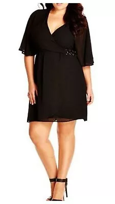 CITY CHIC XL Class Black Chiffon Dress**SALE** • $18.95